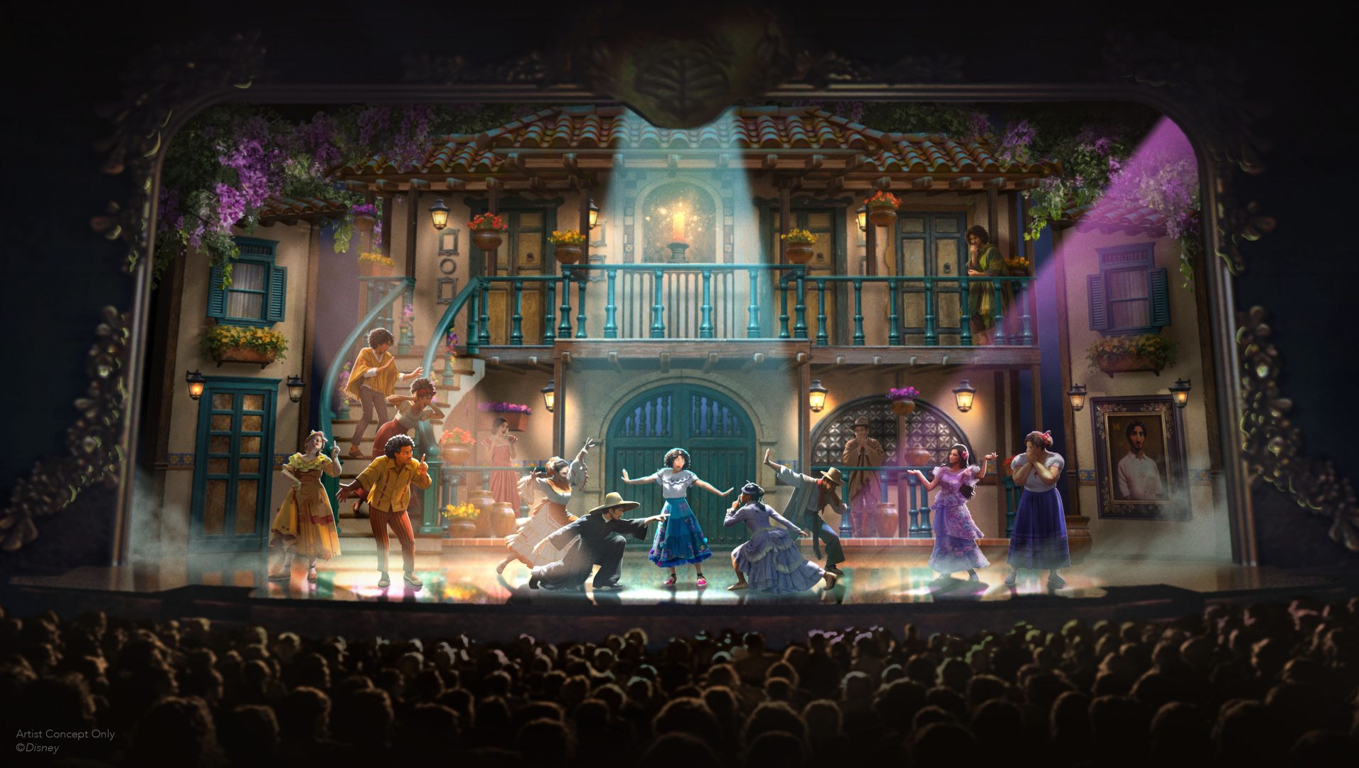 Concept art of Disney Encanto onstage aboard Disney Believe
