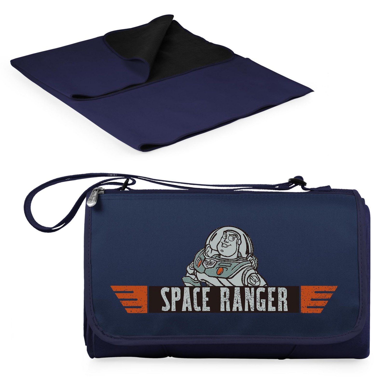Folded Buzz Lightyear picnic blanket tote