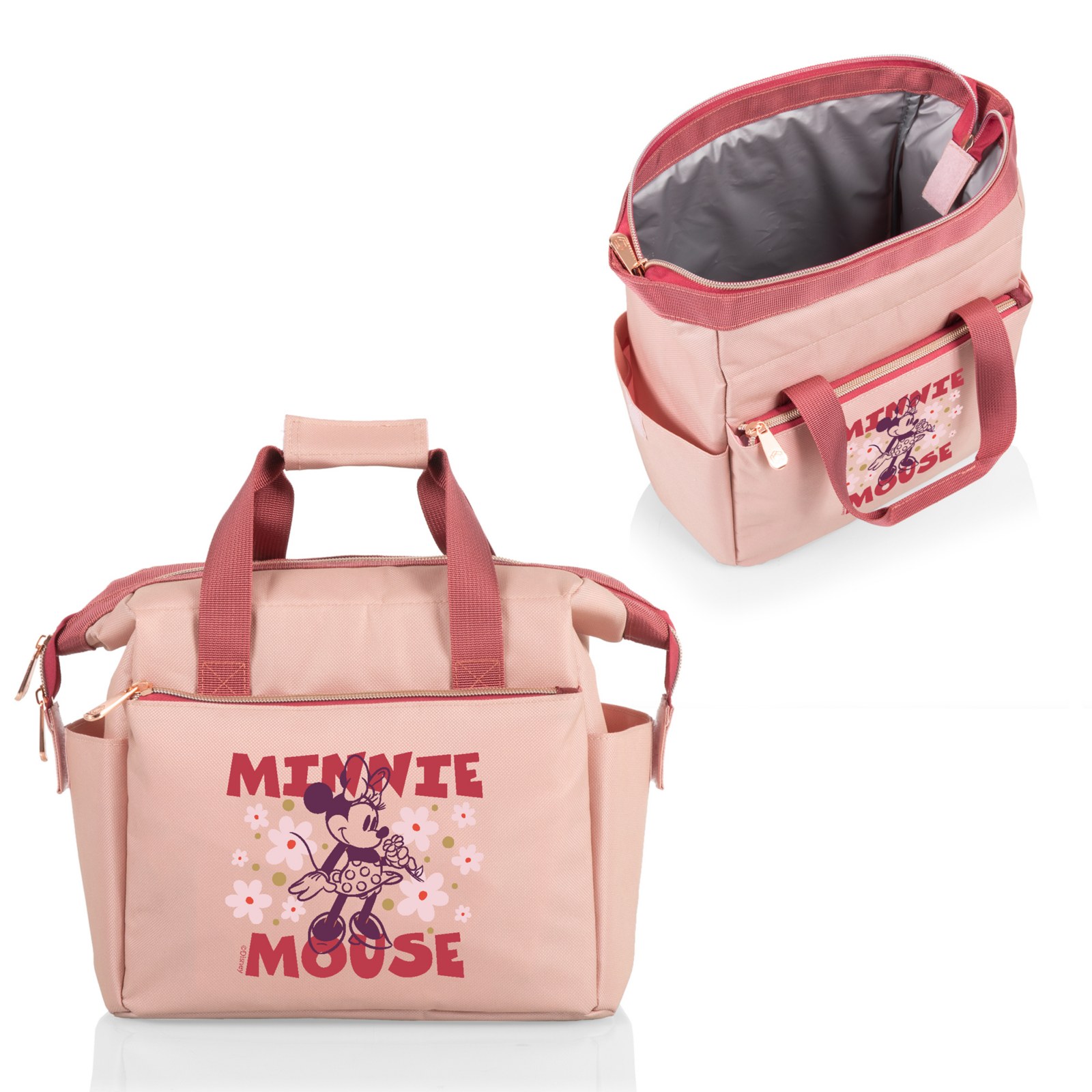 Minnie Mouse lunch cooler shown outdoors