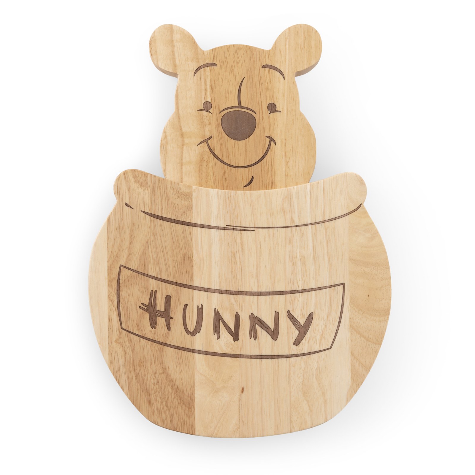 Exploded view of the Pooh charcuterie board and tools
