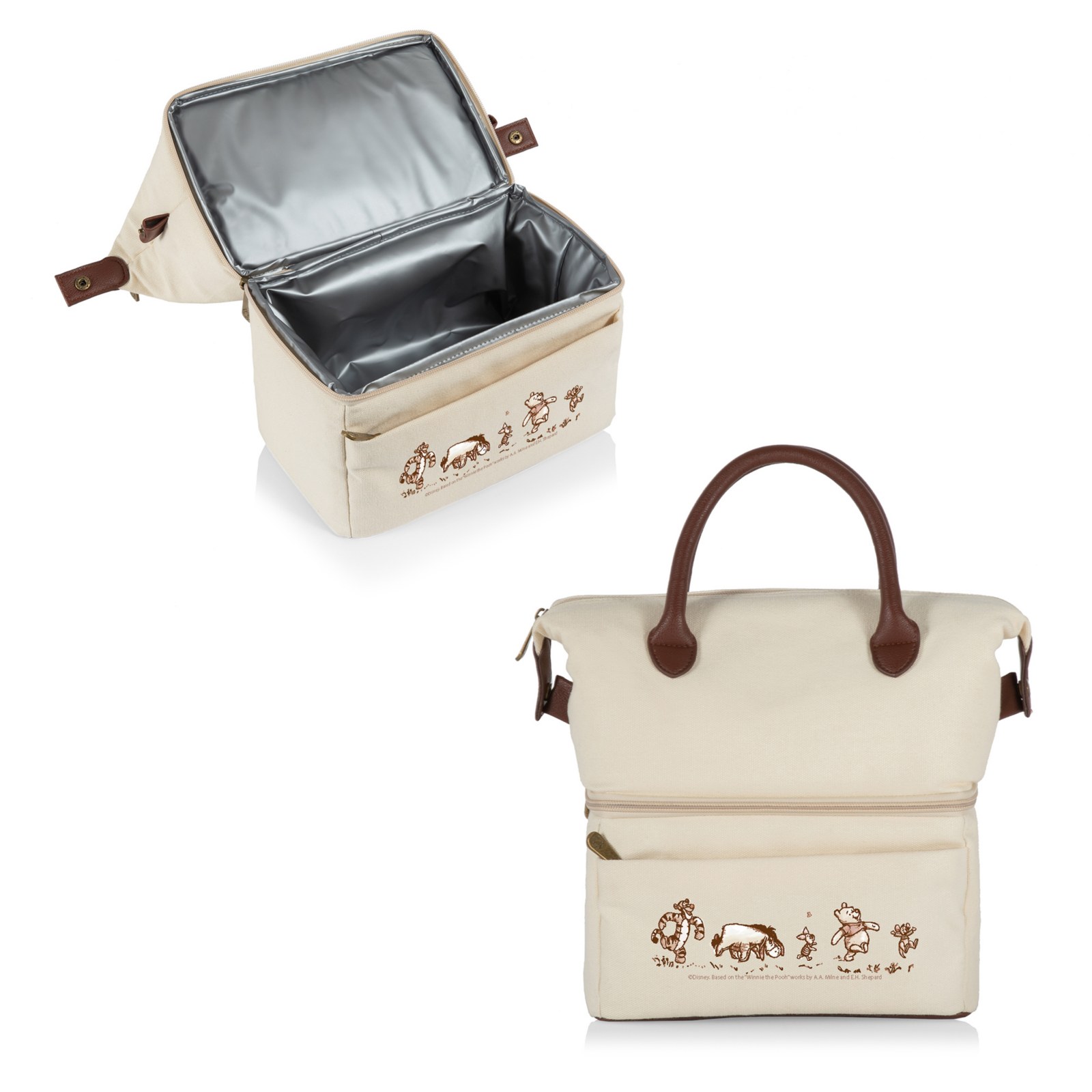 Person carrying the Winnie the Pooh urban lunch cooler