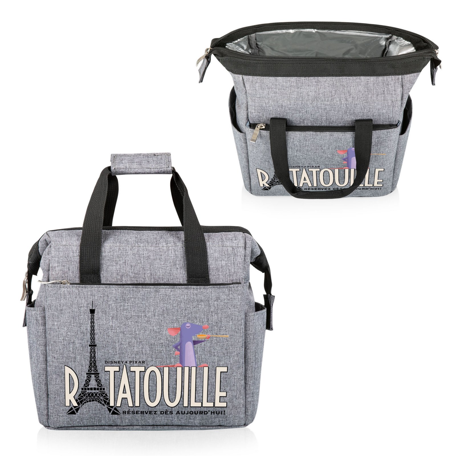 Front and open views of the Ratatouille lunch cooler
