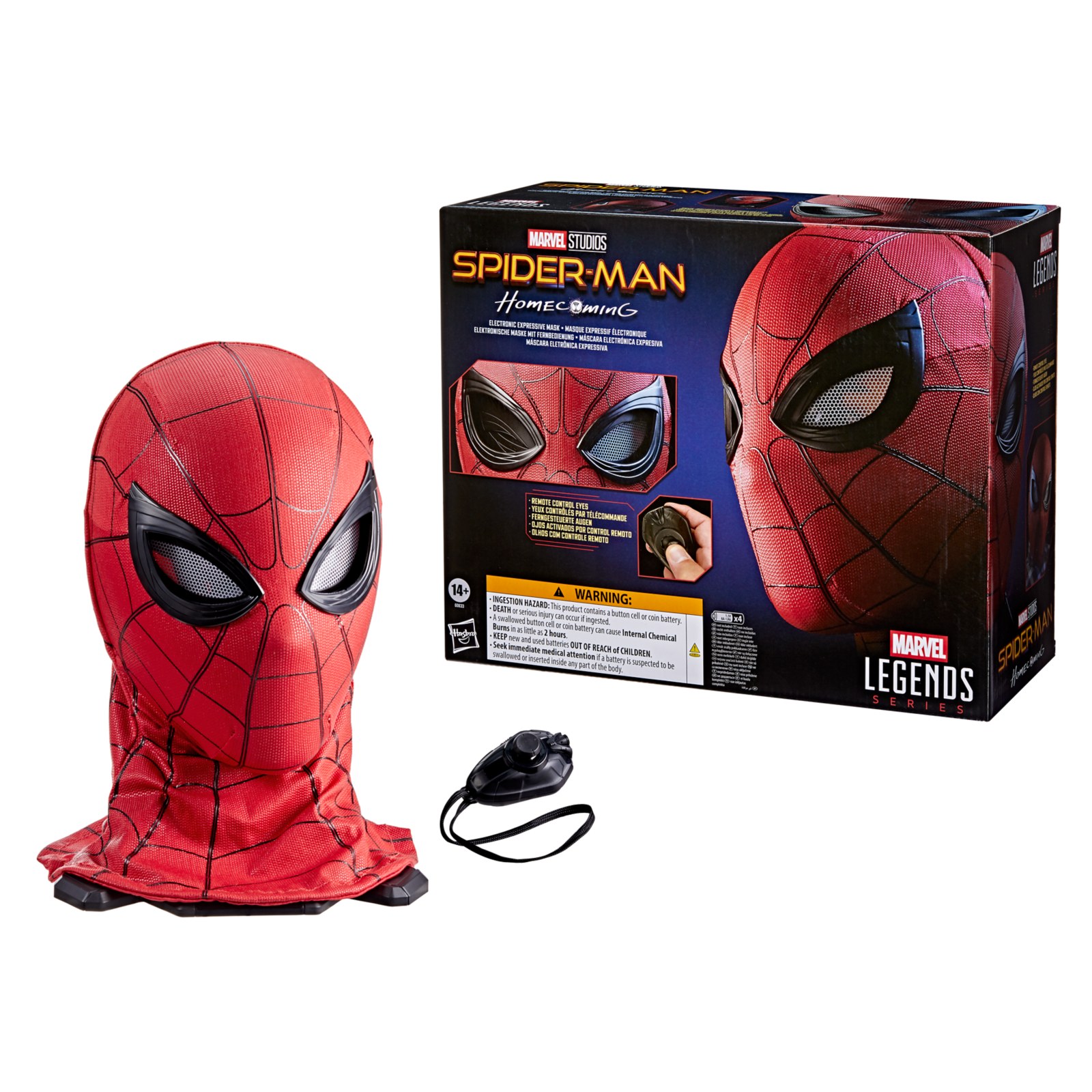 Spider-Man electronic expressive mask with remote control and display stand