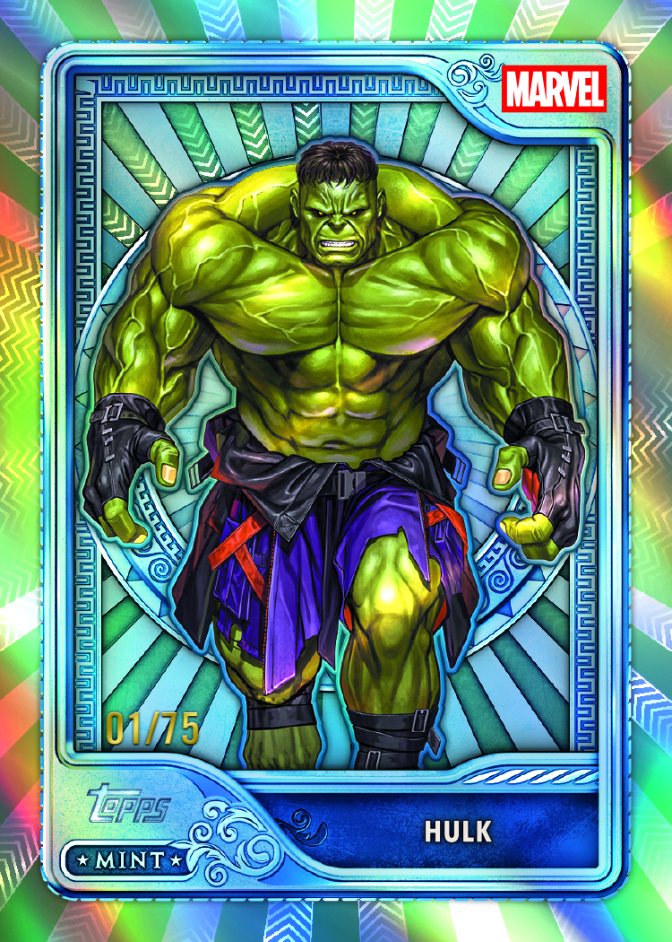 Hulk green foil card from the 2026 Topps Mint Marvel set