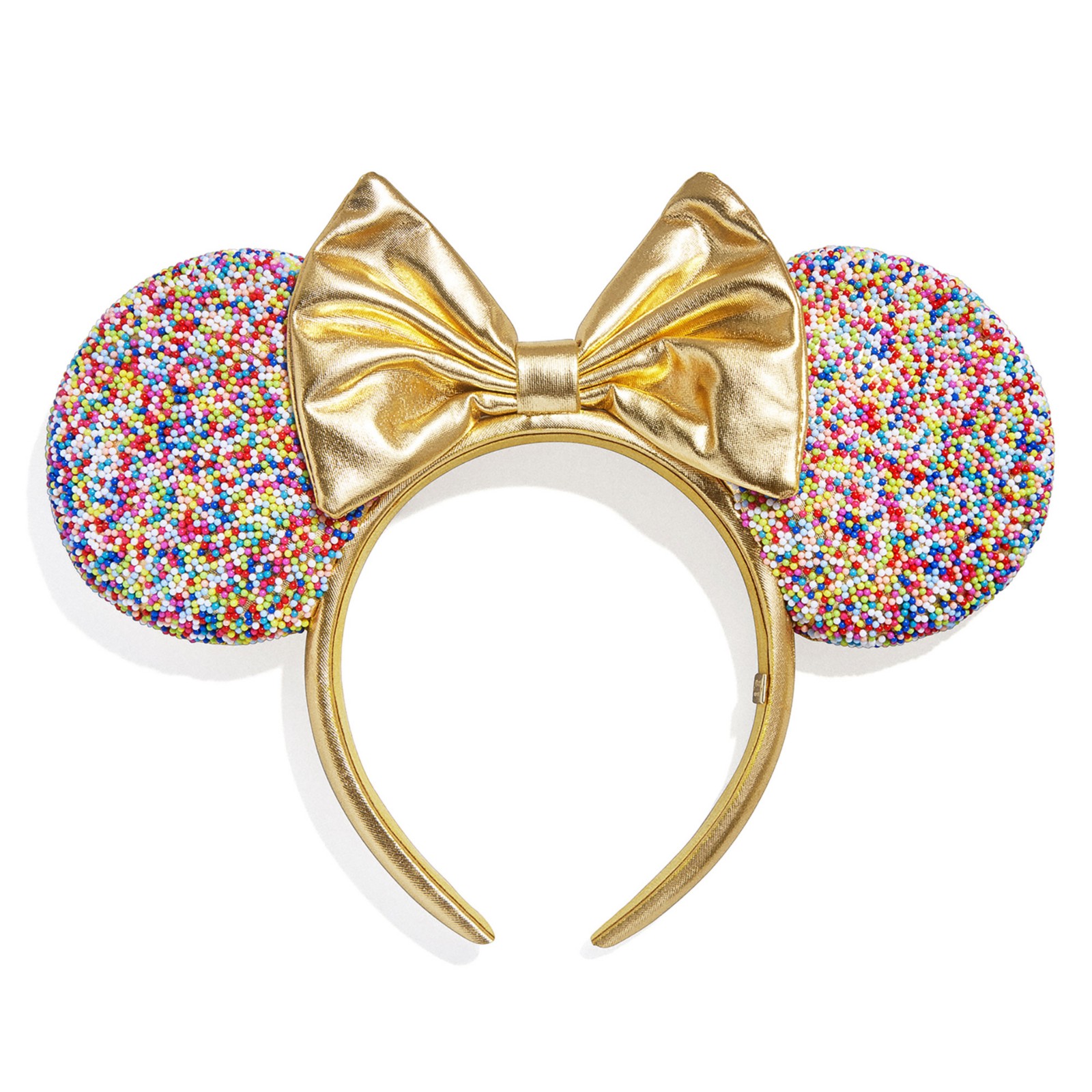 Gold confetti Minnie Mouse ear headband by BaubleBar