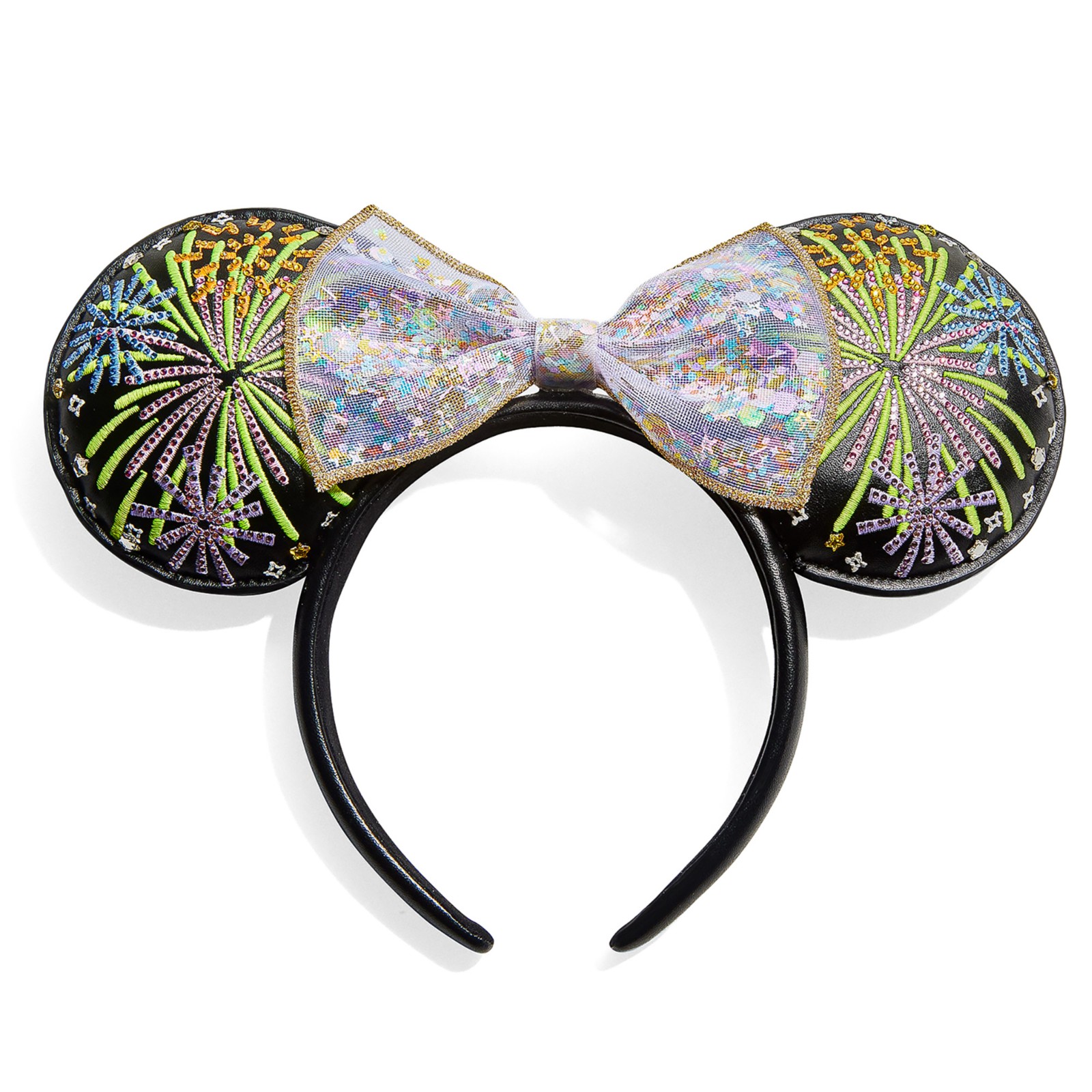 Black fireworks Minnie Mouse ear headband by BaubleBar