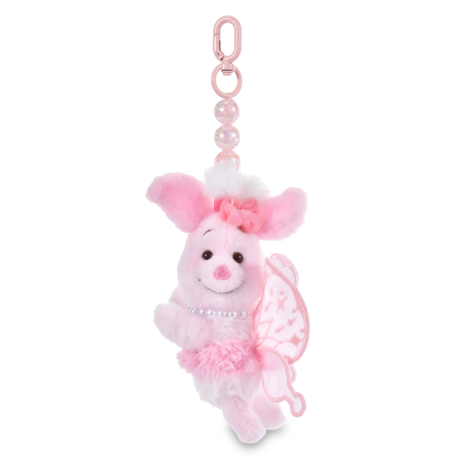 Piglet FAIRY POOH plush keychain with wings and antennae