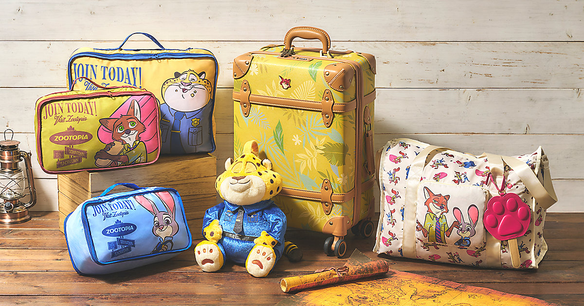 Nick Wilde, Judy Hopps and Clawhauser Zootopia travel goods from Disney Store Japan