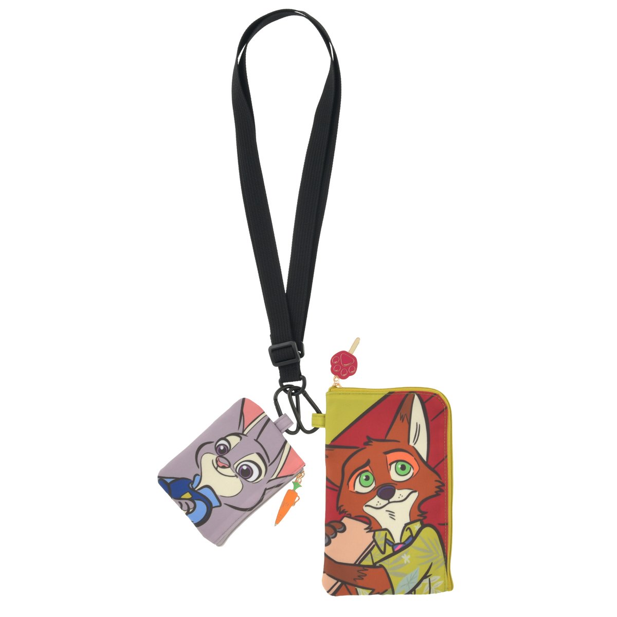 Judy Hopps and Nick Wilde wallet set with strap and carabiner from Disney Store Japan