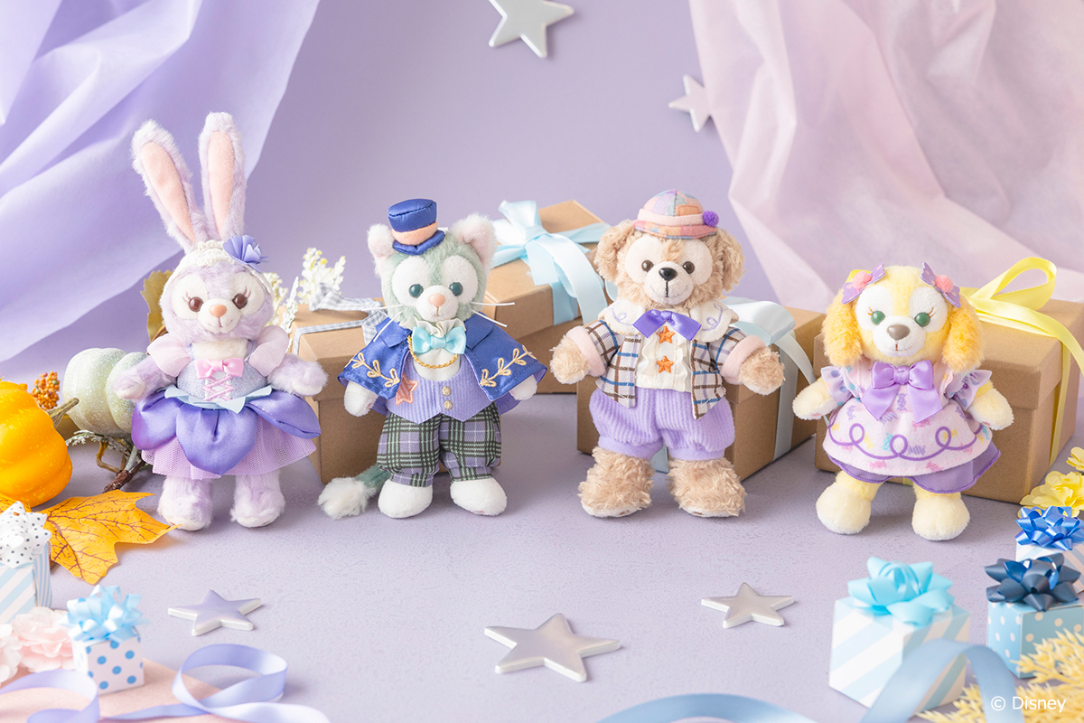 StellaLou, Gelatoni, Duffy and CookieAnn plush toys in Autumn Surprise costumes