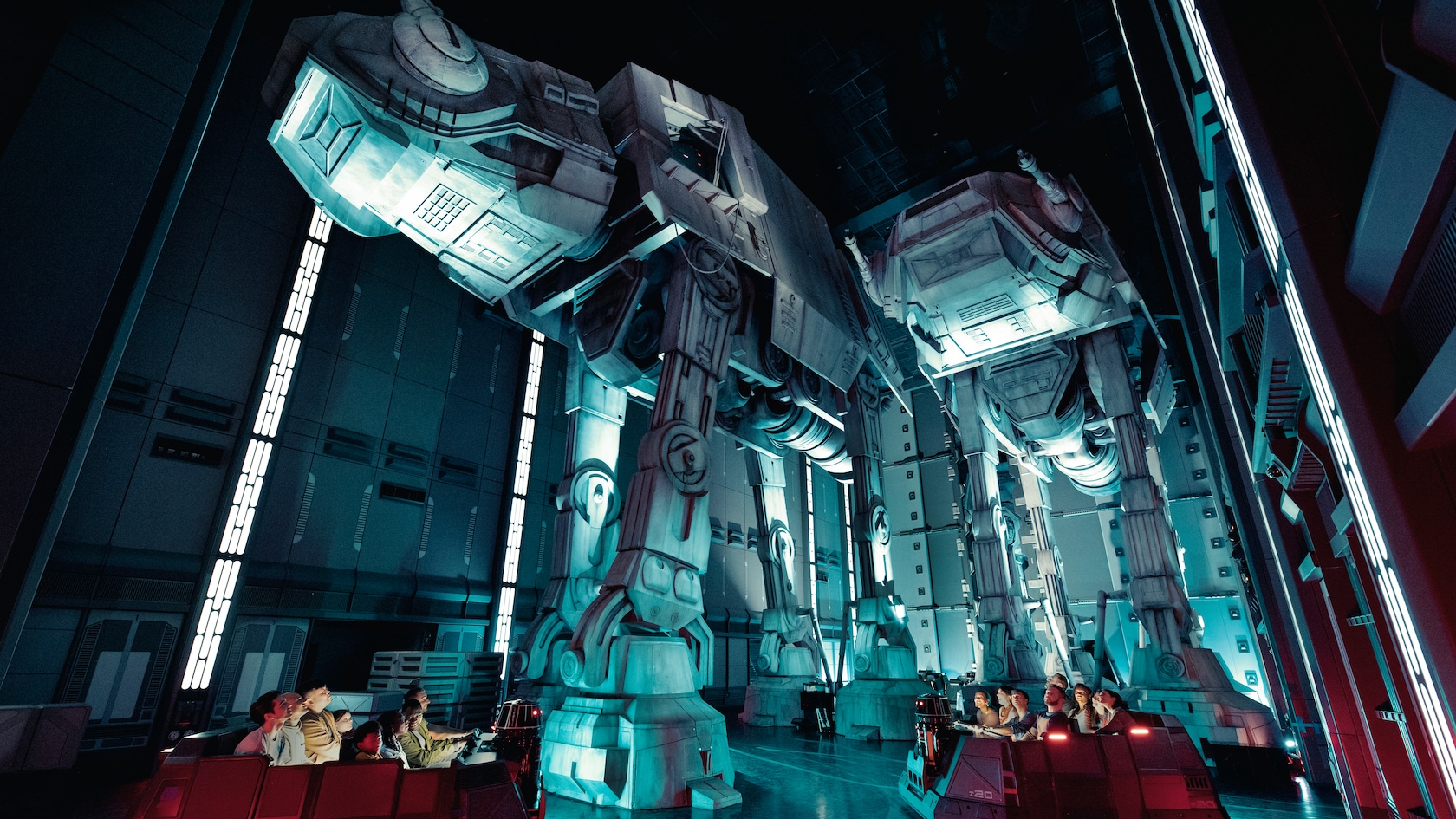 Star Wars: Rise of the Resistance ride vehicles at Disneyland