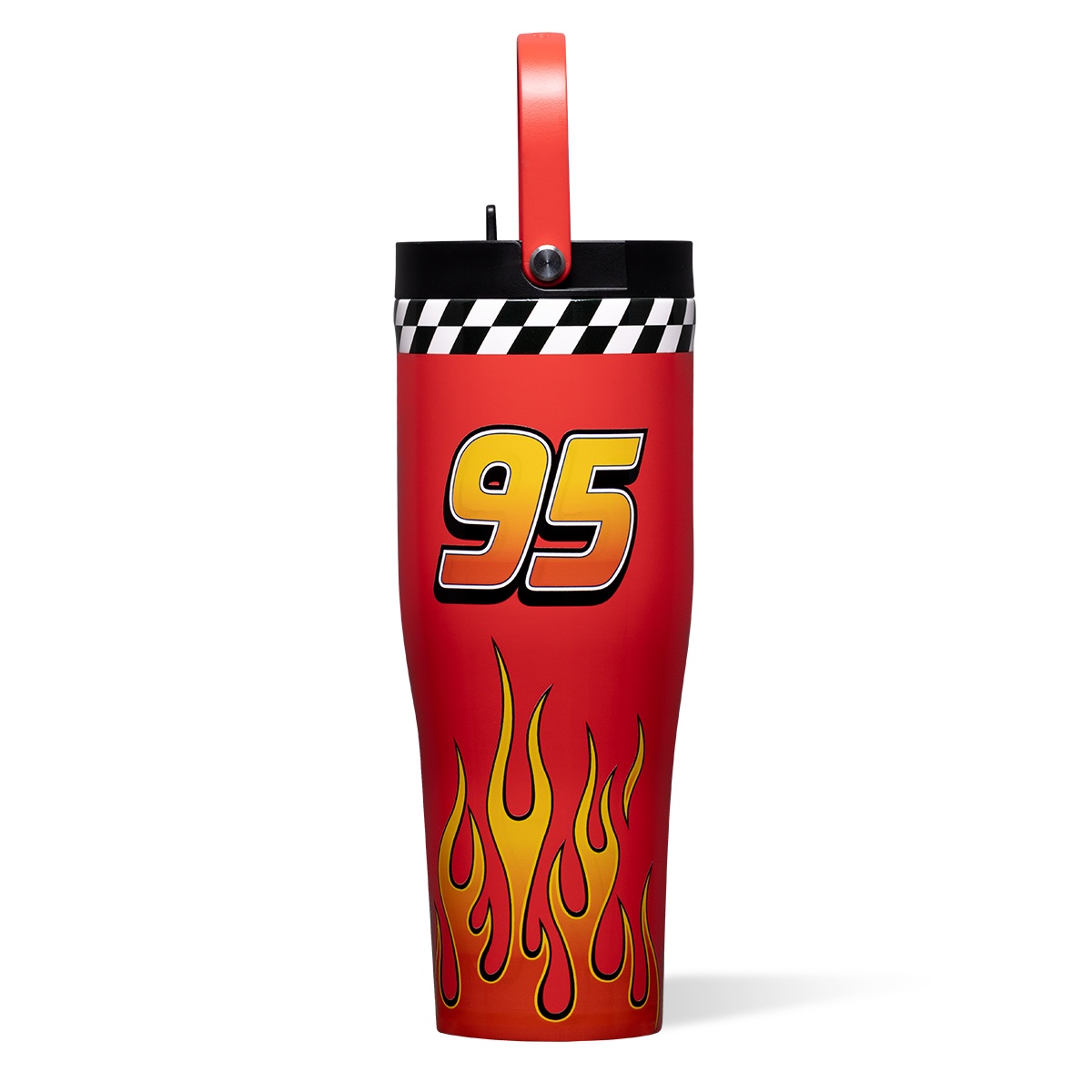 Lightning McQueen Go Cup XL with number 95 and racing-flame artwork from Corkcicle