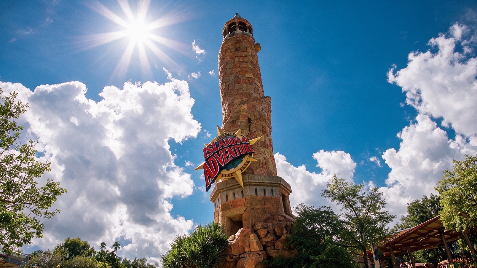 The lighthouse at the entrance to Islands of Adventure in Orlando