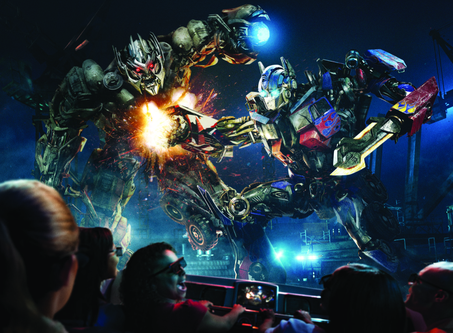 TRANSFORMERS: The Ride-3D action scene with Optimus Prime and Megatron
