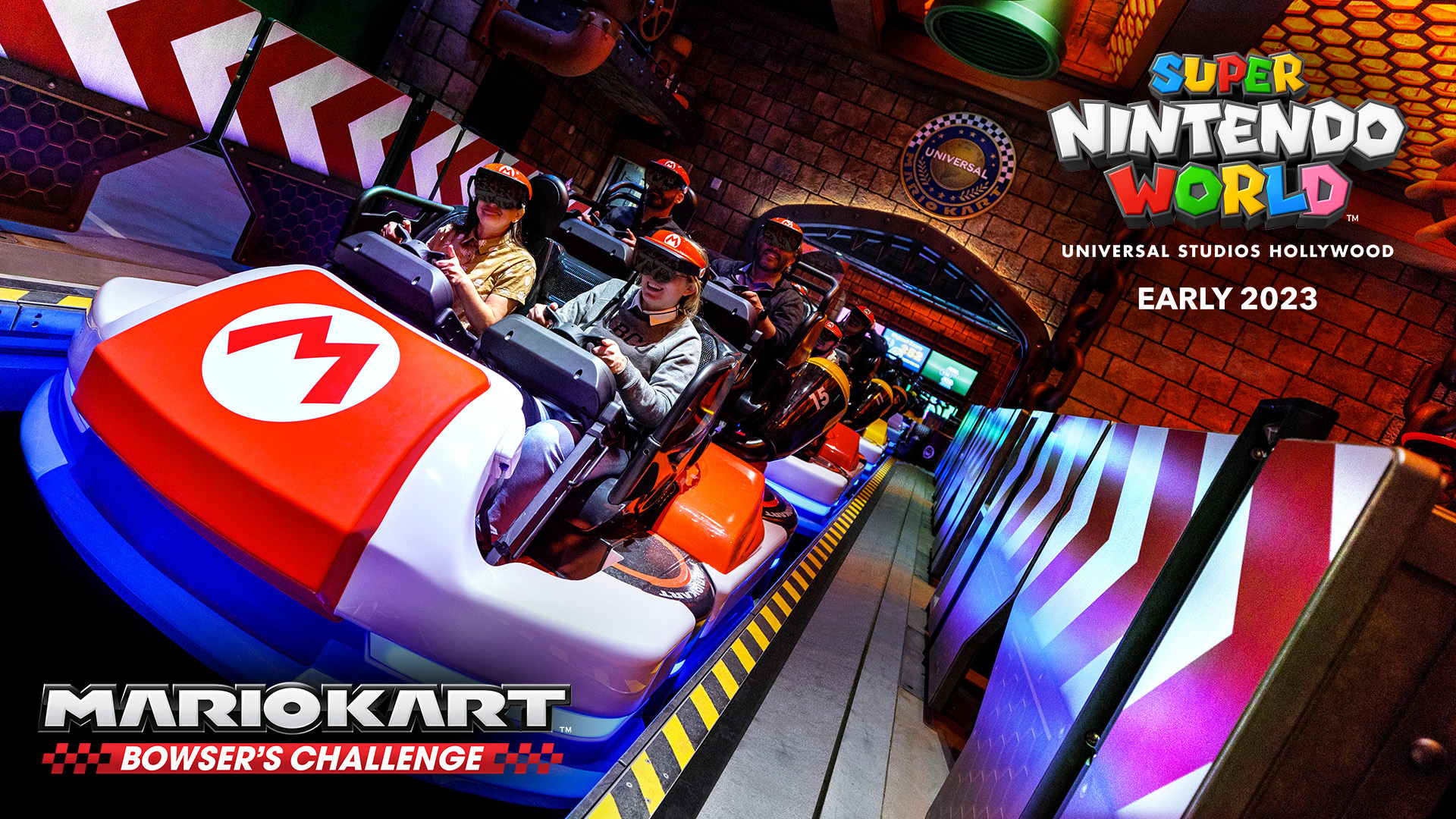 Mario Kart: Bowser's Challenge ride vehicles at Universal Studios Hollywood