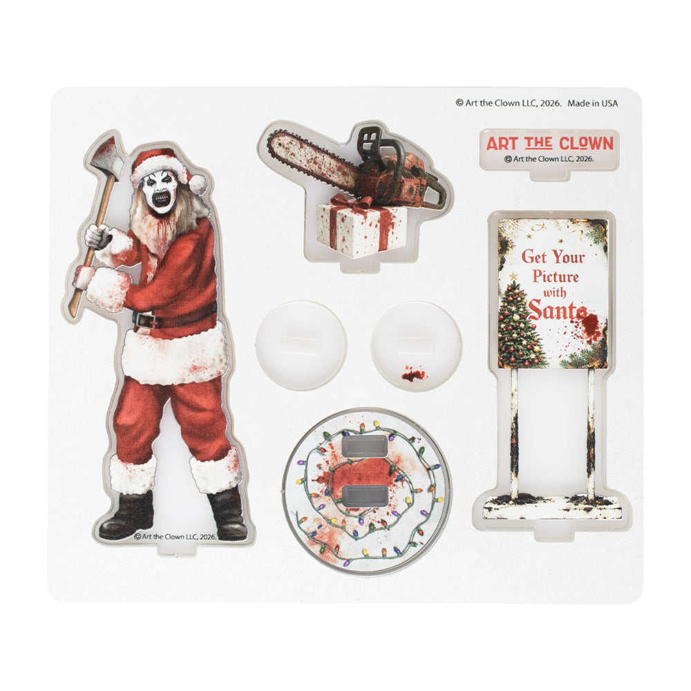 Alternate official view of the Halloween Horror Nights 2026 Art the Clown Acrylic Set