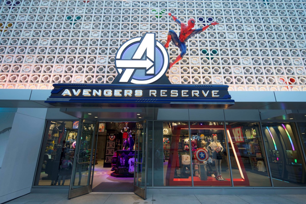 Avengers Reserve storefront at Downtown Disney