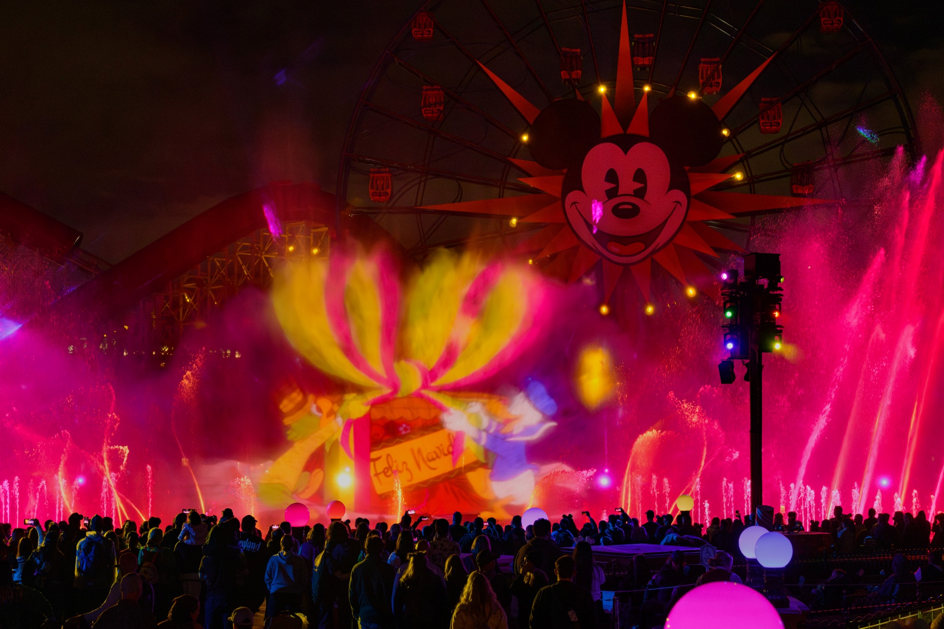 World of Color holiday projections at Disney California Adventure