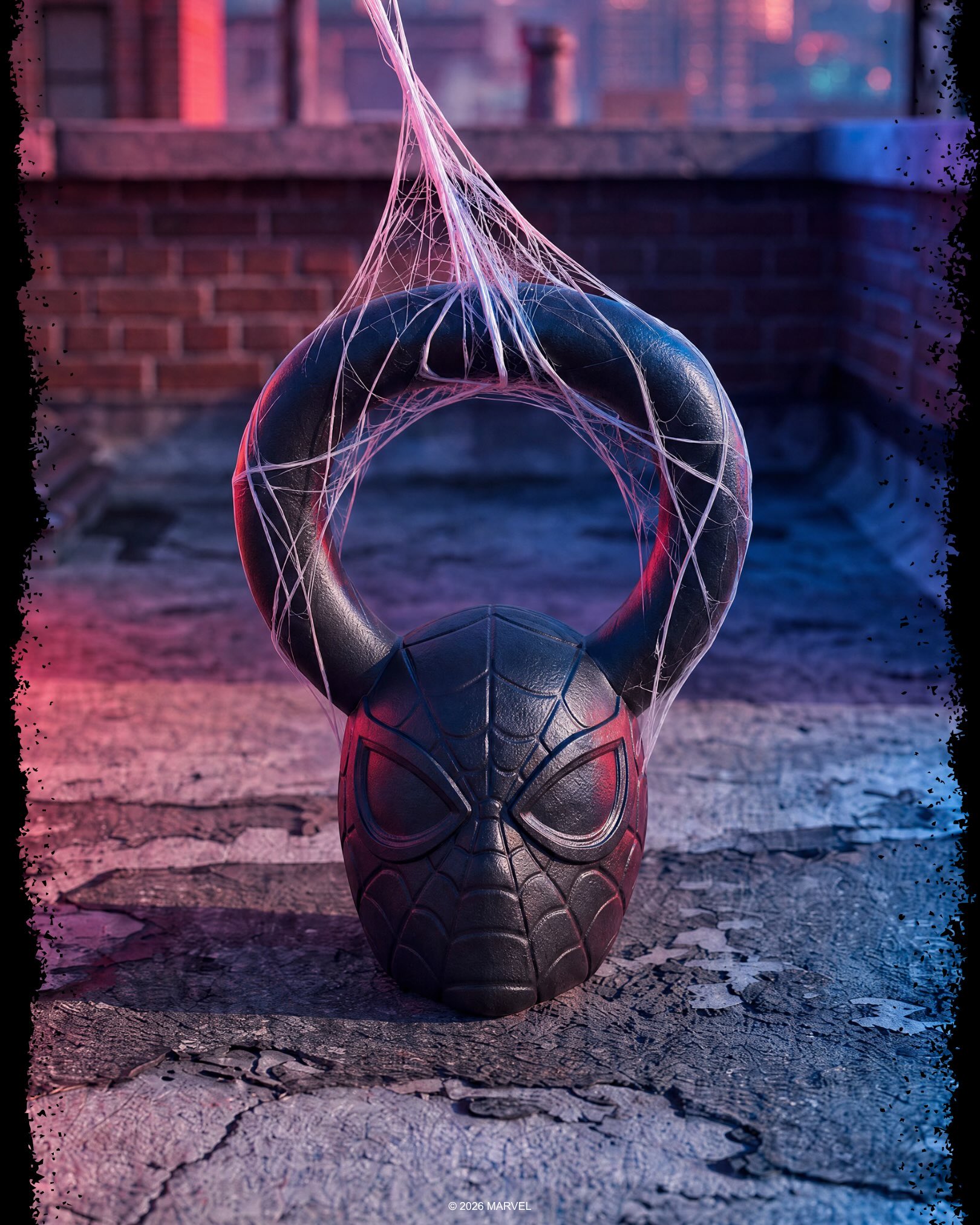 Spider-Man kettlebell from SuperX's official Marvel Kettlebell Series announcement