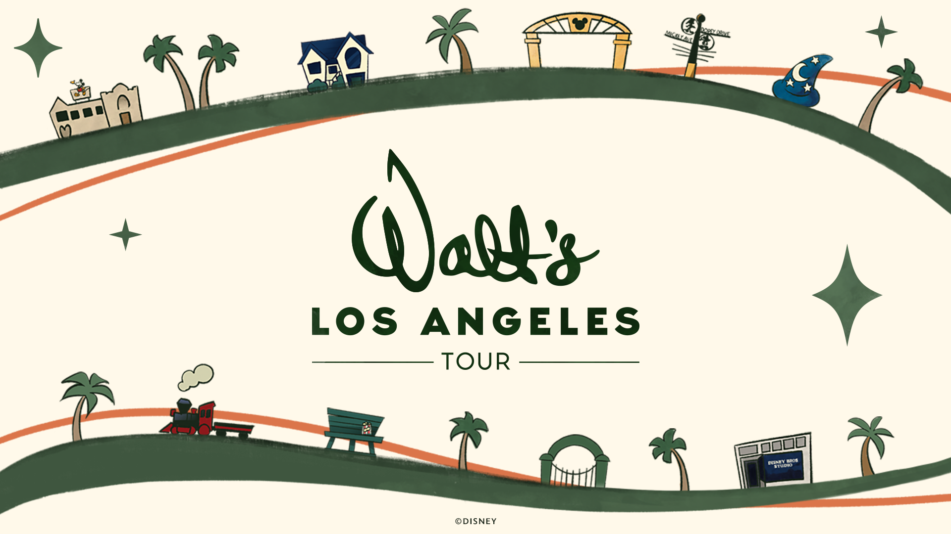 D23 graphic for Walt’s Los Angeles Tour presented by the Walt Disney Archives on October 15, 2026