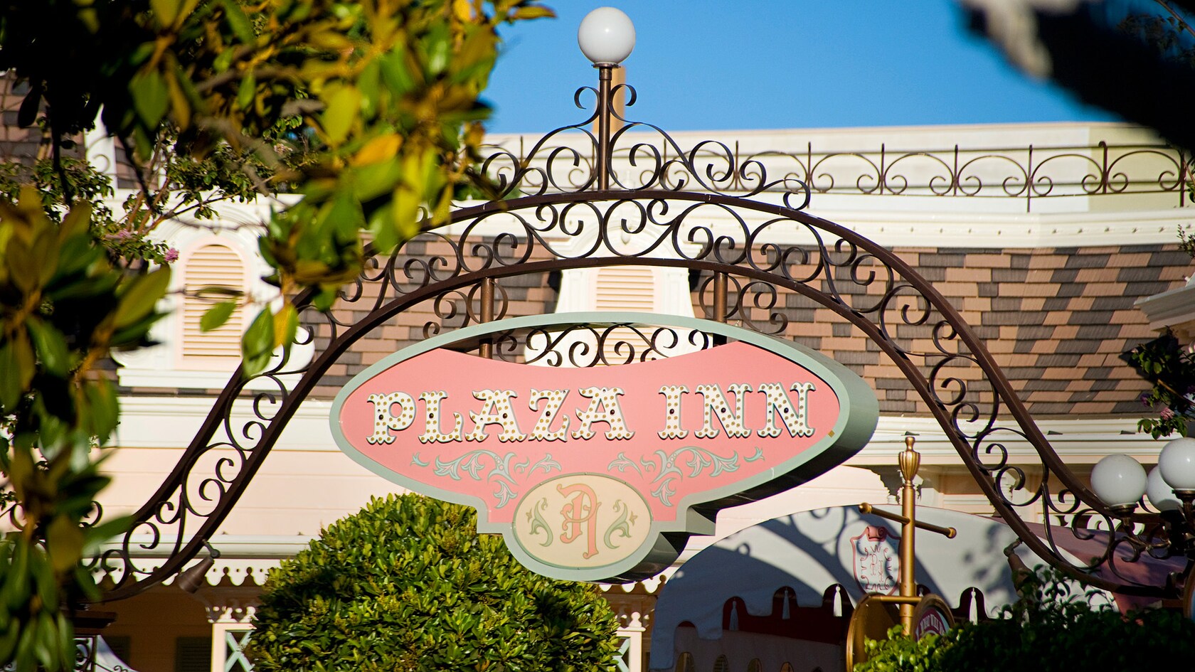 Plaza Inn sign at Disneyland Park