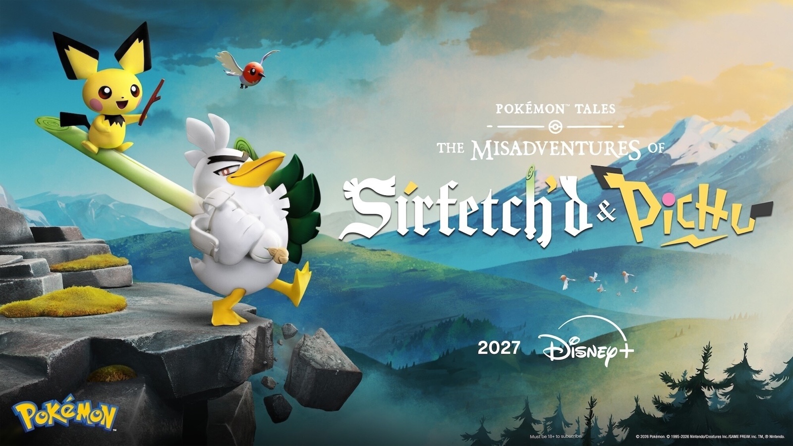Sirfetch’d and Pichu in official Pokémon Tales key art