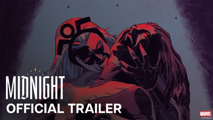 Marvel's Midnight official trailer image showing a monstrous figure beneath the Midnight logo