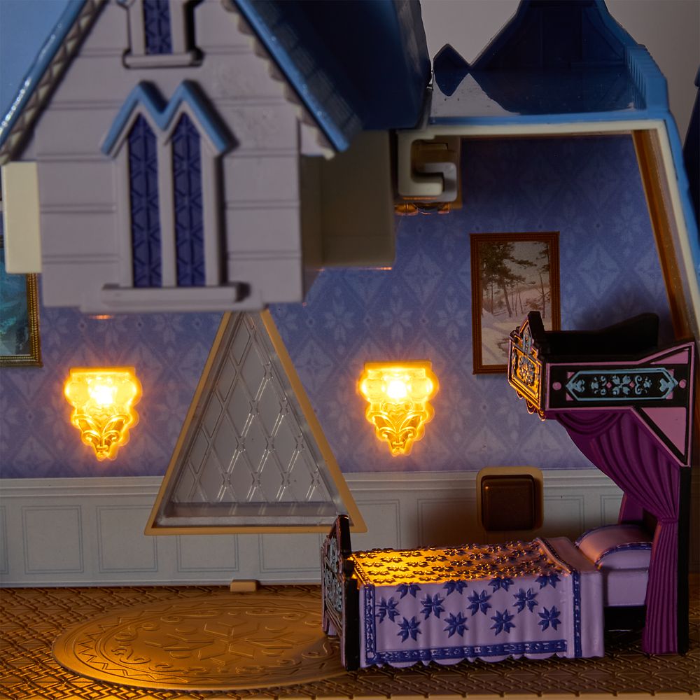 Light-up sconces inside the Frozen 2 castle play set