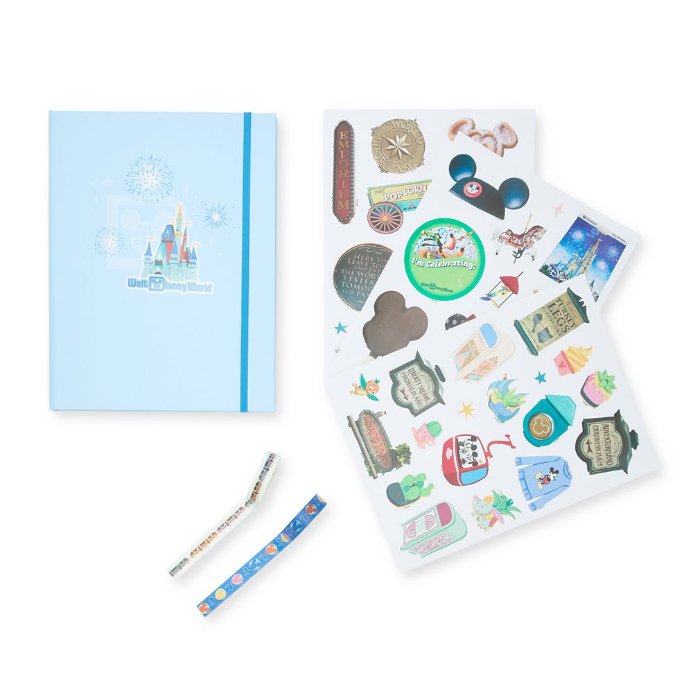 Walt Disney World junk journal with stickers and washi tape from Disney Store