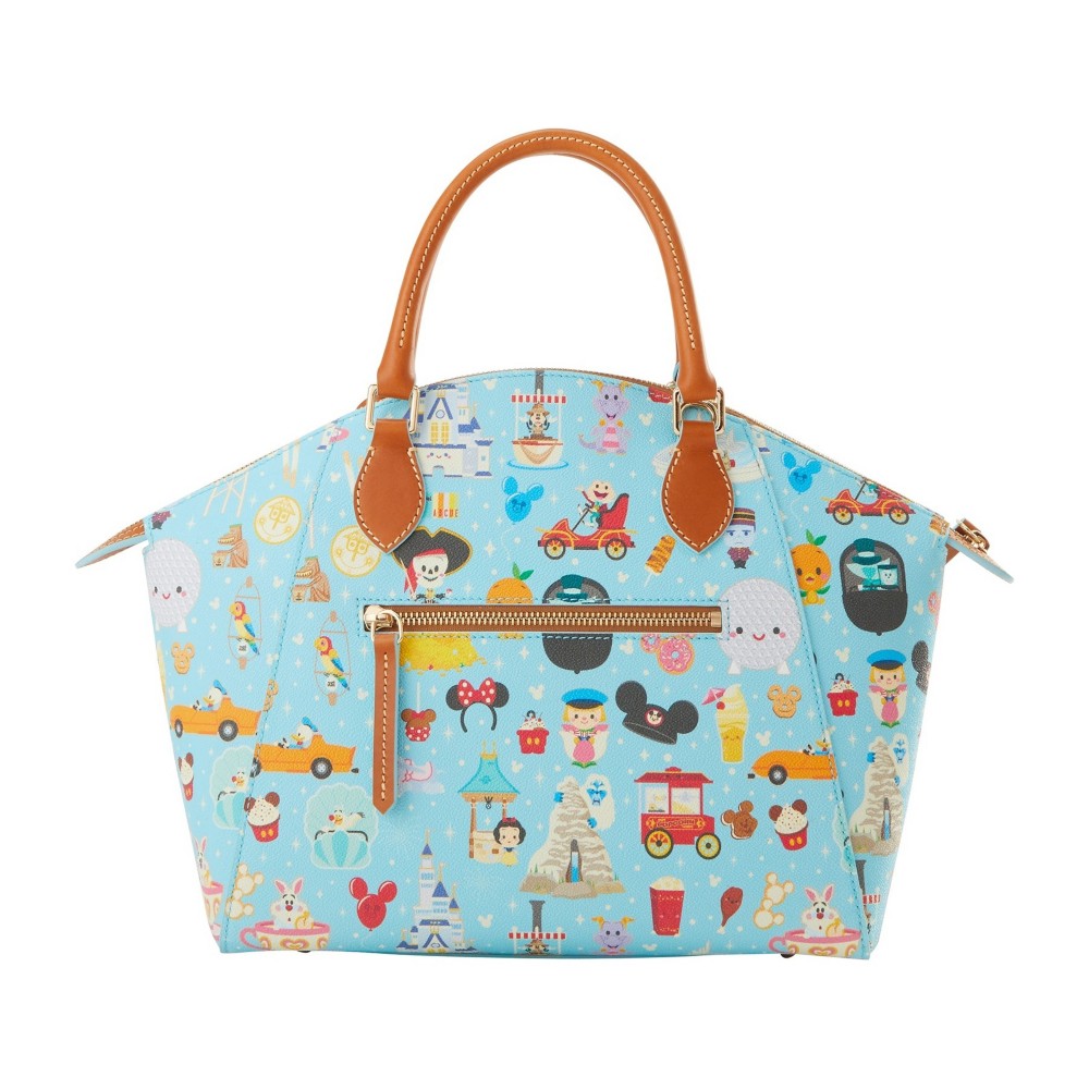 Disney Parks Dooney and Bourke satchel with colorful park-inspired print