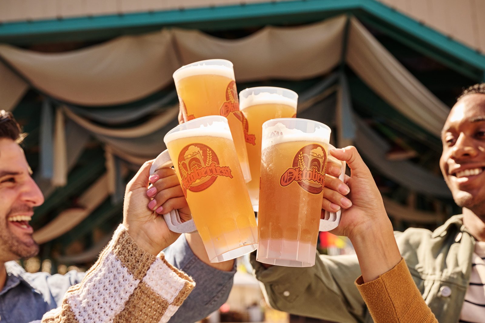 Guests raise Oktoberfest beers at Six Flags Great Adventure