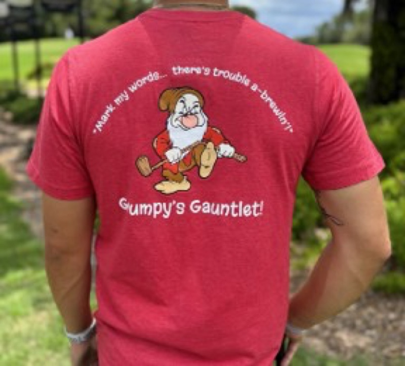 Red Grumpy's Gauntlet Walt Disney World Golf shirt