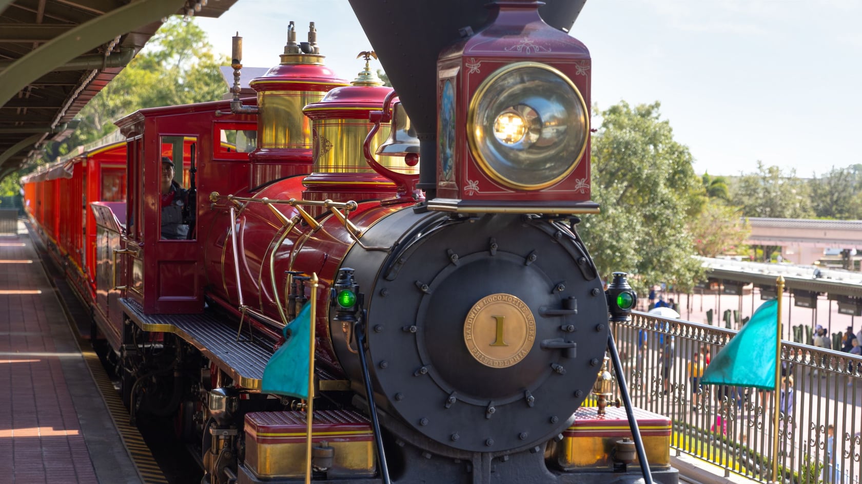 Walt Disney World Railroad locomotive at the Main Street station