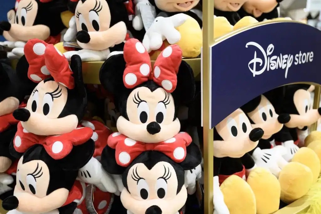 File image of Disney Store Minnie Mouse plush displays and store sign
