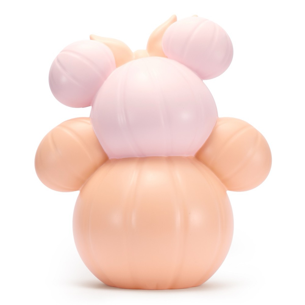 Back view of Mickey and Minnie pastel jack-o'-lantern decor
