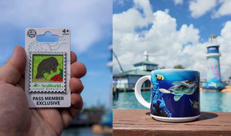 SeaWorld Orlando September Pass Member pin and quarterly mug