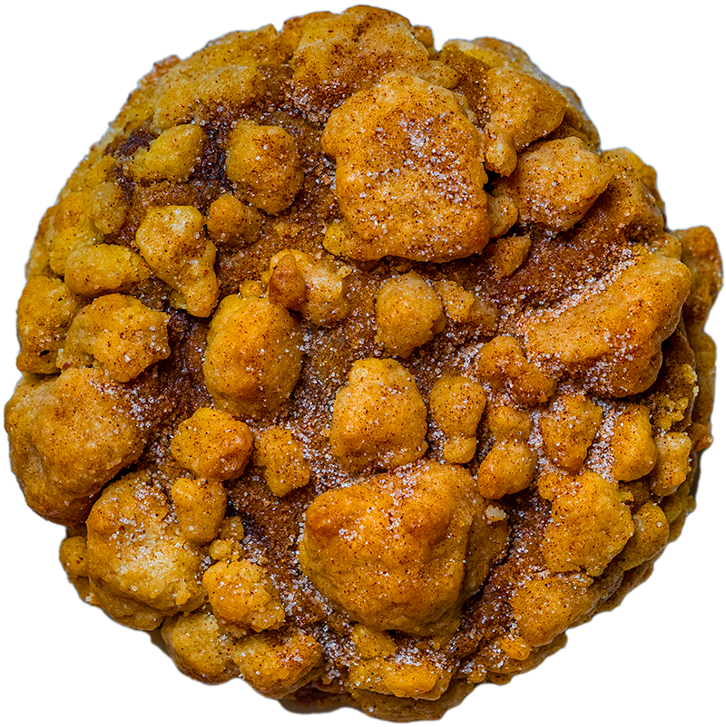 Gideon’s Bakehouse Pumpkin Bread Chocolate Crumb cookie covered with pumpkin-spiced crumbs