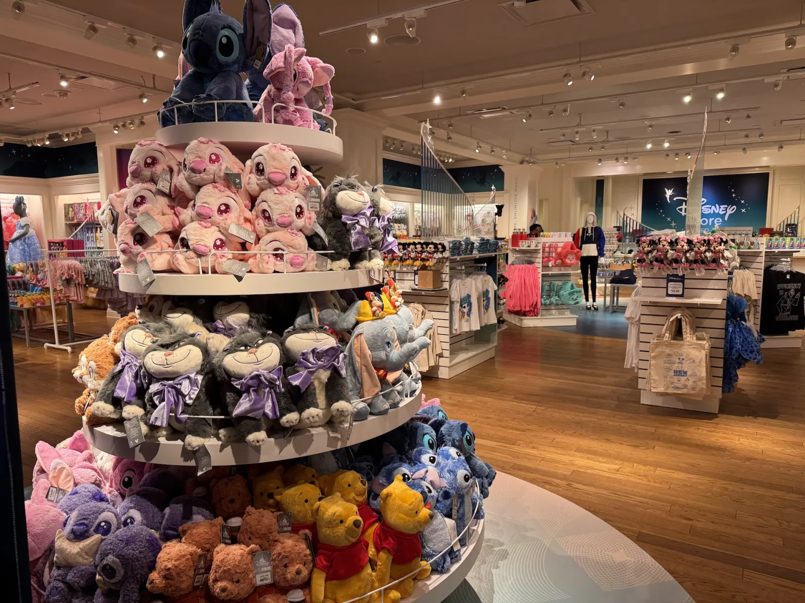 Disney plush merchandise in the New Jersey store