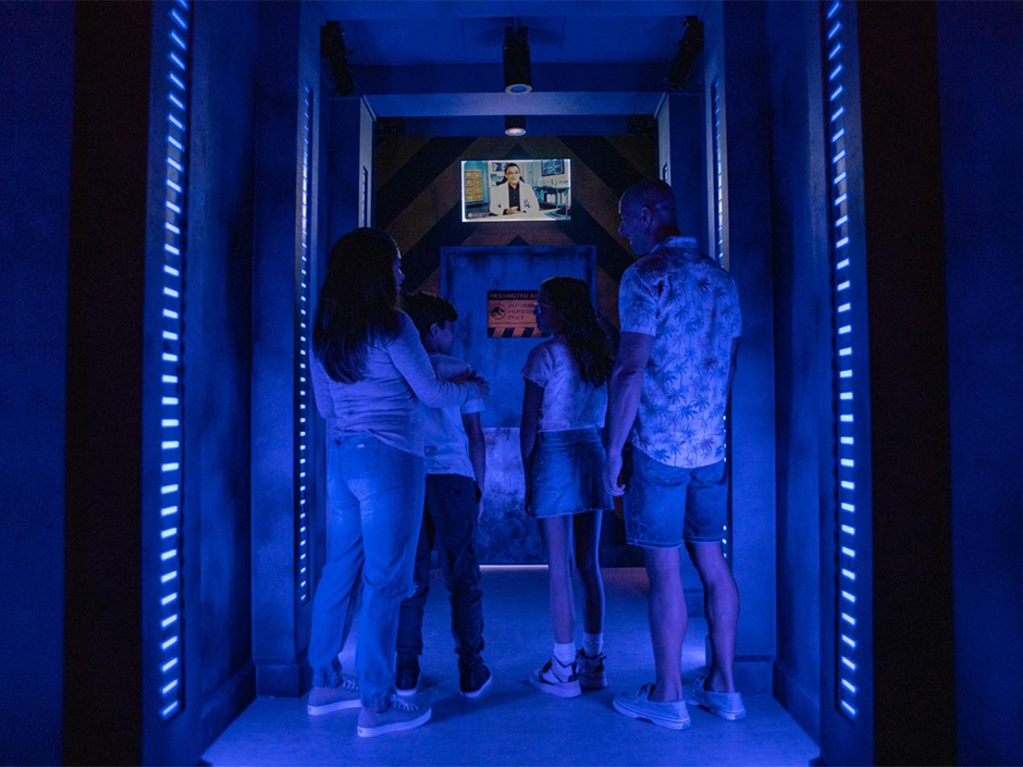 Guests participating in the Jurassic World: Escape game at Universal's Great Movie Escape