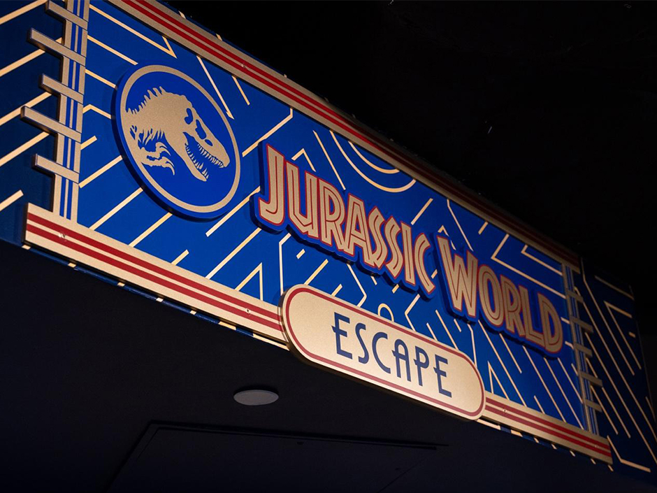Jurassic World Escape entrance at Universal's Great Movie Escape in CityWalk