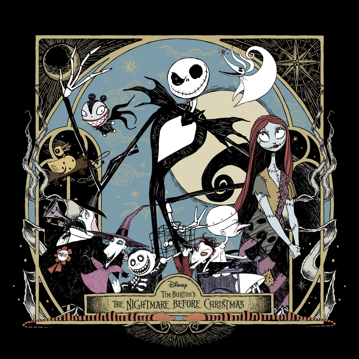 Tim Burton's The Nightmare Before Christmas 2026 collection artwork with Jack Skellington and Sally