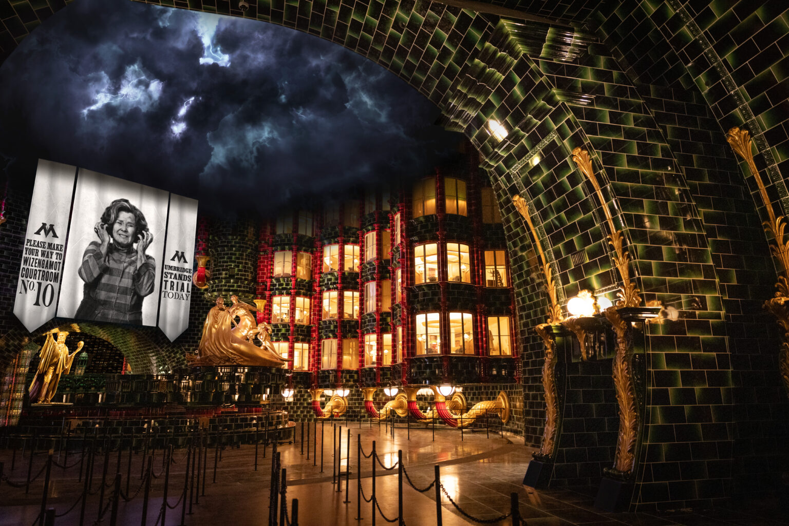 The Ministry atrium inside Harry Potter and the Battle at the Ministry