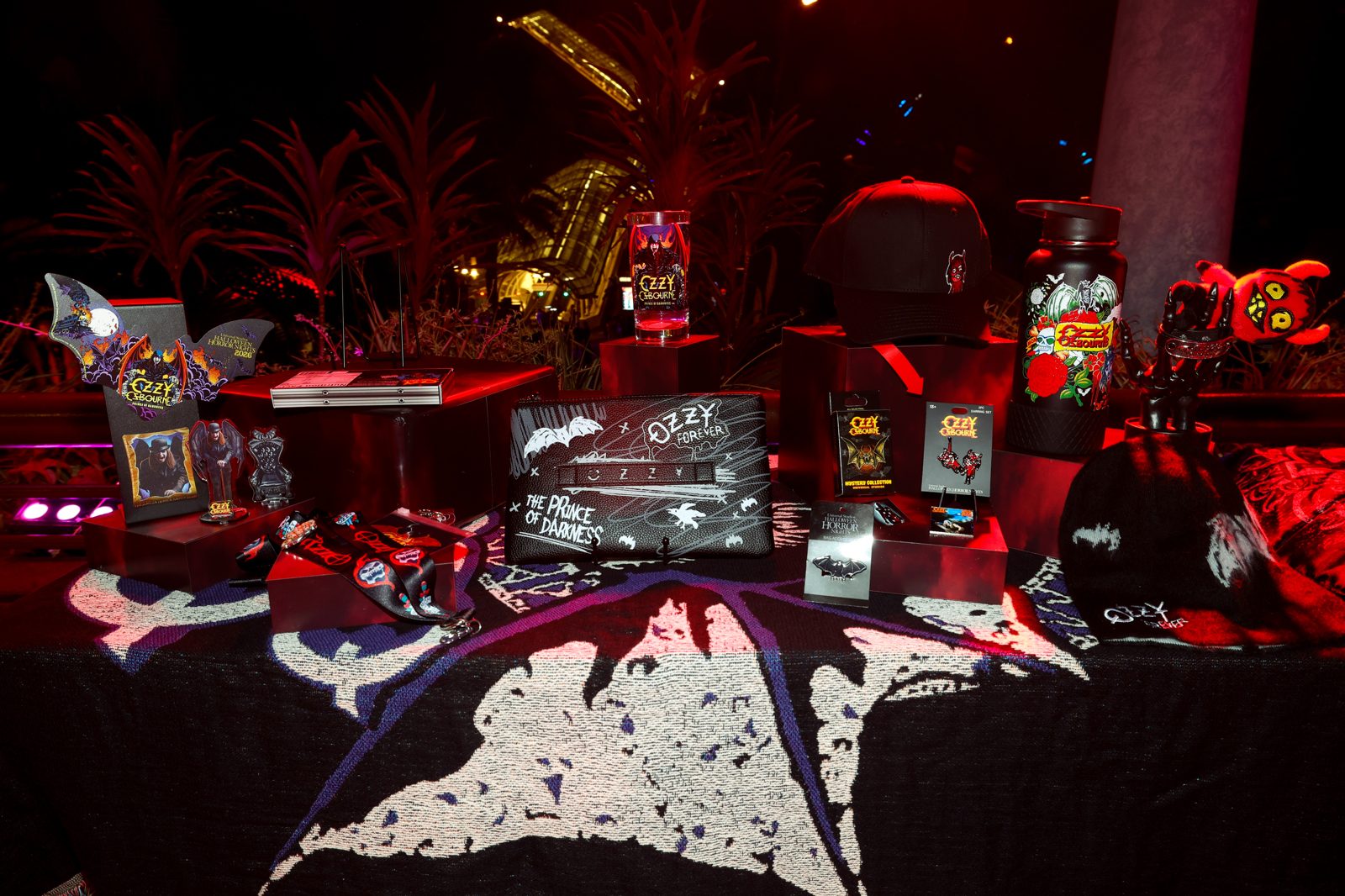 A display of Ozzy Osbourne souvenirs
