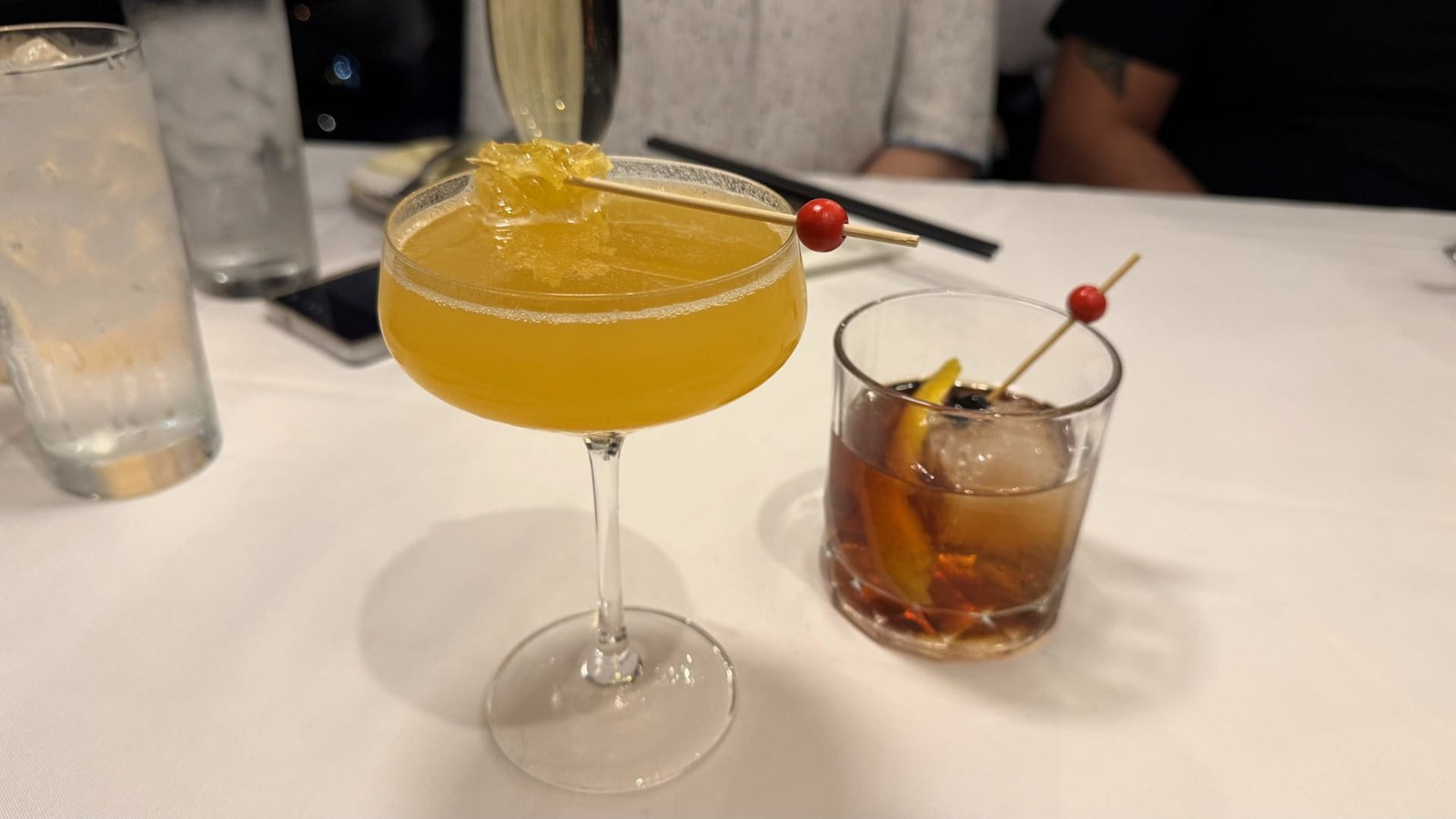 Honeycomb Fizz and Maple Bourbon Old-Fashioned at California Grill