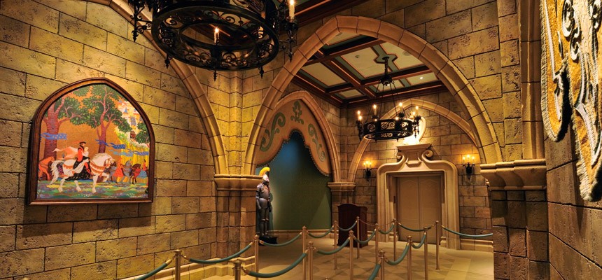 Artwork inside Cinderella’s Fairy Tale Hall