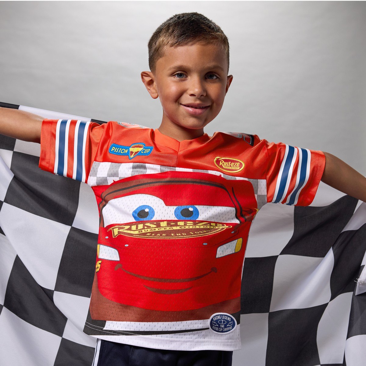 Model wearing the football jersey