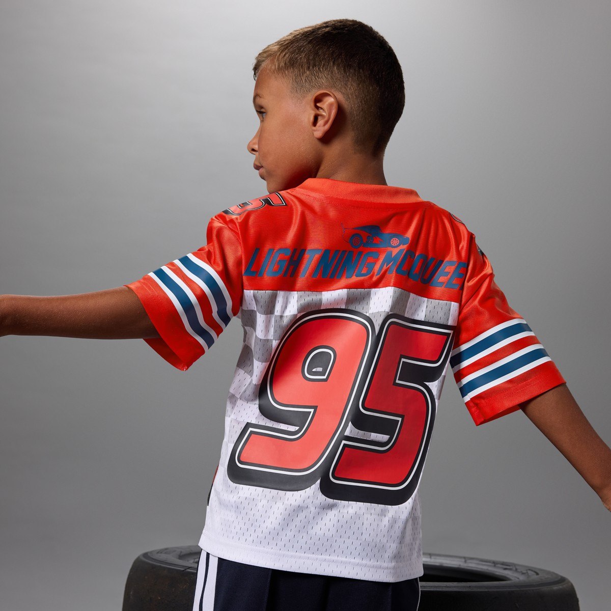 Back of the football jersey on a model