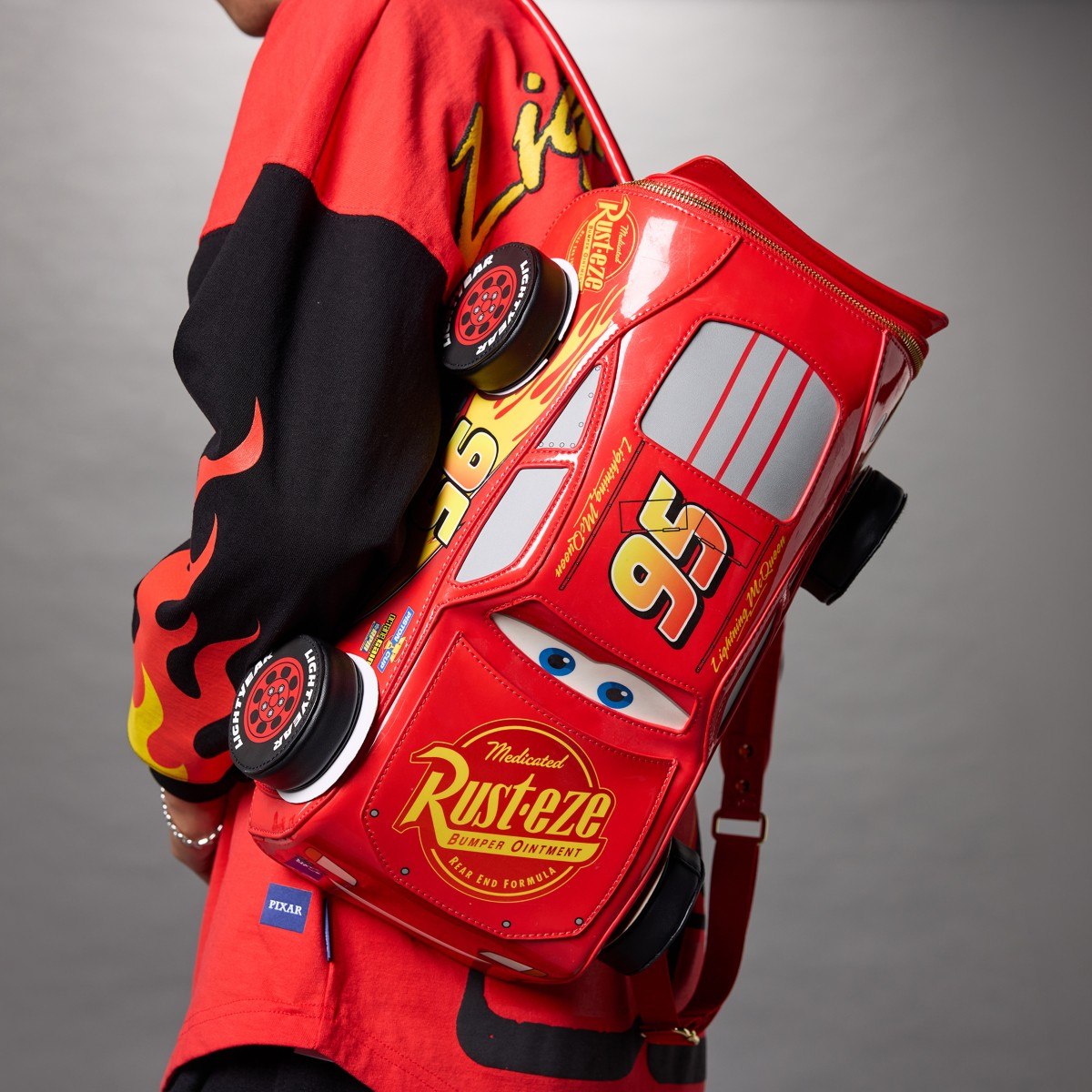 Backpack worn on a shoulder