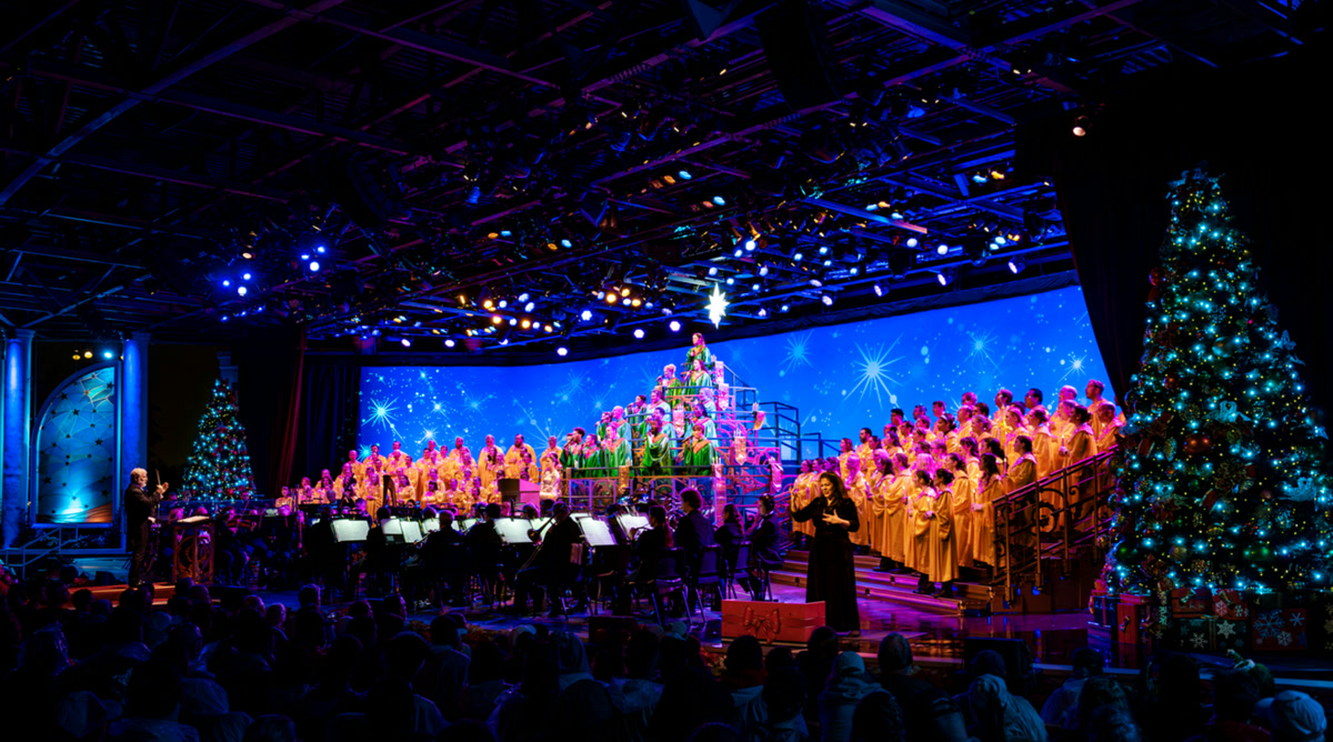 Candlelight Processional choir and orchestra perform at EPCOT