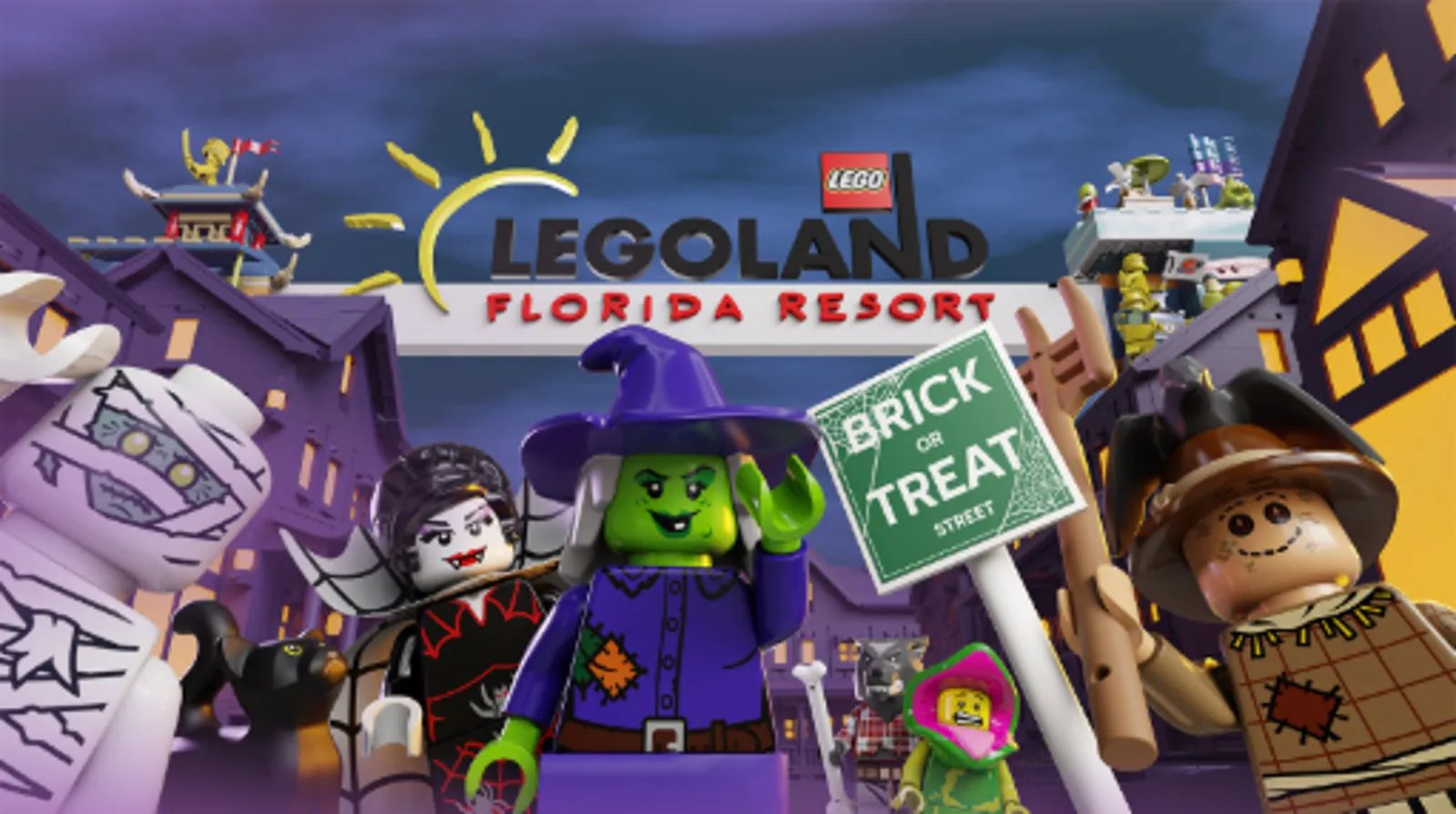 LEGO Halloween characters at LEGOLAND Florida's Brick or Treat Street